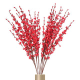 8Pcs Tall Jasmine Flower for DIY Floral Art Plant(Red) Green Plant