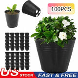 100PCS Plant Flower Pots Outdoor Garden Nursery Seedlings Container Plastic Box Garden Plants