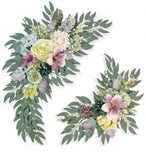 2Pc Wedding Arch Flowers White Ivory Peony Eucalyptus Floral Welcome Sign Decor Peony