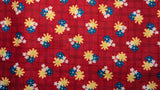 Lady Bug Hugs Tenderberry Stitches Red Yellow Blue Floral Print Bthy X 45"W Flowering Plants