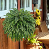 50" Artificial Boston Ferns Fake Bush Plants Large Faux Ferns with 96 Fronds Green Plant