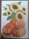 Cross Stitch "SUNFLOWERS & PUMPKINS" pattern ~ flowers Sunflower