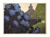 Kiyoshi Saito June, Kamakura (Hydrangea Flowers at Hasedera) print 40x50cm Hydrangea