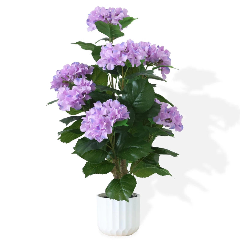 31inch Artificial Purple Hydrangea Flowers Potted Plant for Indoor & Outdoor ... Hydrangea