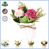 Chic Silk Flower Arrangement with Ceramic Container for Various Occasions Hydrangea