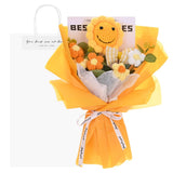 Crochet Flowers Bouquet Sunflower Bows Mix, with Gift Bag for Gifts [Yellow] Sunflower