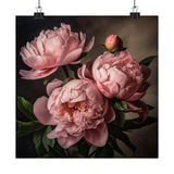 Pink Peonies Flower Art Print, Pink Flower Painting, Flower DŽcor 13 Peony