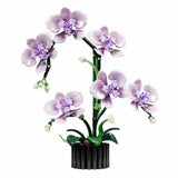 619PCS Phalaenopsis Building Blocks Flowers Orchid Potted Plants Simulation Orchids