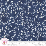 Moda SUMMER BREEZE 33686 16  Navy Blue Floral  Tonal Quilt Fabric SHABBY CHIC Flowering Plants
