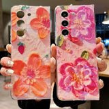 For Samsung Galaxy Z Fold 7 6 5 4 3 Blue-Ray Glossy Flower Slim Shockproof Case Sunflower