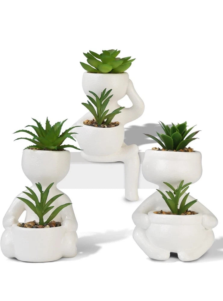 3pcs Artificial Succulents Plants Green Fake Succulents for Decor Realistic M... Green Plant