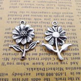 30PCS Red Copper Tone Alloy Flower Charm Pendant, Sunflower GGG08 Sunflower
