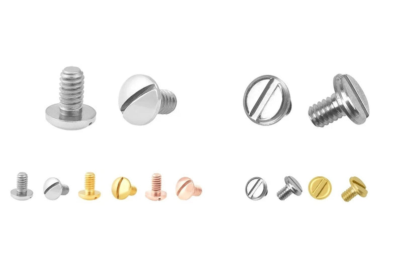 2-piece screw studs with washers for Cartier Love bracelet, gold/silver/rose