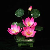 Jade Pink Lotus Water Lily Flower Jade Carving Plate Jade for Buddha Decoration Lily