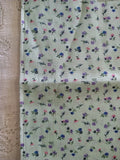 VTG Mint Green Calico Floral FABRIC Tiny Purple Blue Pink Flowers BTFQ 18x22