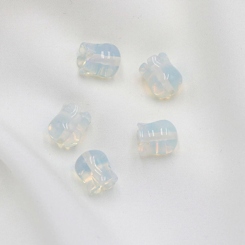 20pcs Opal Stone Lily of The Valley Flower Pendant Beads DIY Jewelry Making Lily
