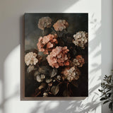 Moody Hydrangea Canvas Ð Dark Academia Floral Wall Art Print Hydrangea