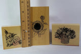 Flowers Sunflower Daisies Wood Mounted Stamp rubber stamps floral designs Sunflower