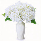 6PCS White Silk Hydrangea Artificial Flowers with Ceramic Vase, Fake Hydrange... Hydrangea
