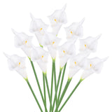 10Pcs 13" Artificial Calla Lily Flowers Floral Bouquet Decor, White Lily