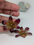 Mini Dendrobium Olive, Real Orchid in Resin Earrings Orchids