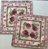 MADURA French Pillow Cover Jacquard Hydrangea Floral Pink Euro Sham France Hydrangea
