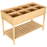 FarmHome 8 Grid Fir Wooden Raised Garden Planter Box Garden Plants