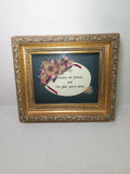 Vintage Ornate Victorian Framed Dried Flowers Parents Are Forever Shadow box Dried Flower