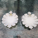 Lot of 2 Lenwile Ardalt White Ruffled Porcelain Candy Trinket Dish Carnation EB4 Carnation