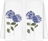 Purple Hydrangea Flowers Floral Kitchen Towels Set of 2 - Summer Flowers Decorat Hydrangea