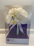 Wilton White Rose Wedding Flower Bouquet, 8.6" W x 8.6" L x 9.3" H Bouquet