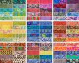 Kaffe Fassett Designer Cotton Mix & Match 20 of  5" x 5" Charms - All Colours Flowering Plants