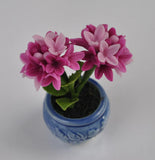 Purple Hydrangea With Pot Clay Flower Miniature Dollhouse Display + Free Gift Hydrangea
