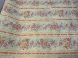 Vintage Fabric !! Yellow W/Pink Bouquets..Sold BTY Flowering Plants