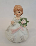 Vintage January Birthday Girl With Carnation Flower Figurine 4