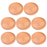 8 Pcs Bamboo Flower Pot Saucers Plant Trays for Garden And Indoor Garden Plants