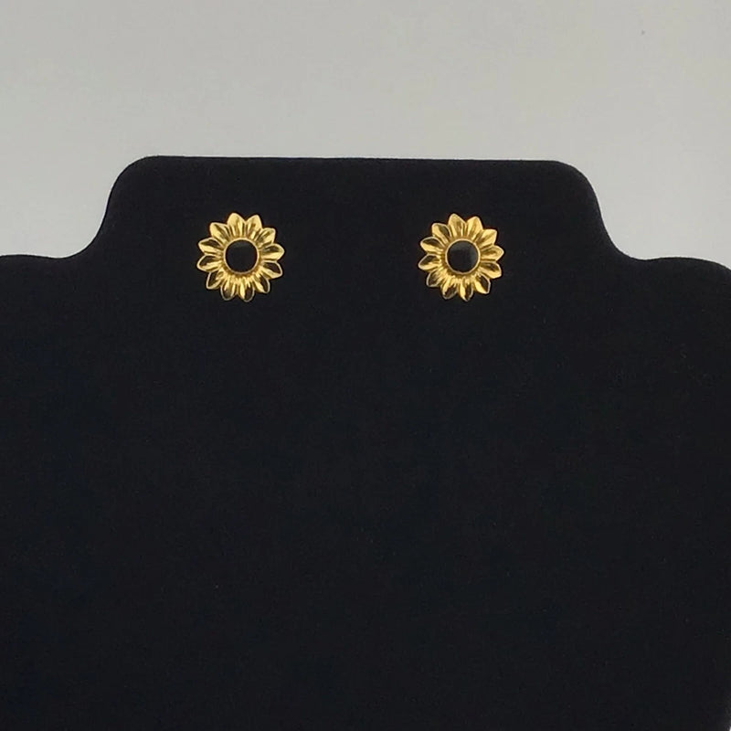 GoldT Earrings Sunflowers Pierced Minimalistic Dainty Grandma Chic Cottage 1/2Ó Sunflower