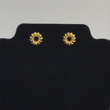 GoldT Earrings Sunflowers Pierced Minimalistic Dainty Grandma Chic Cottage 1/2Ó Sunflower