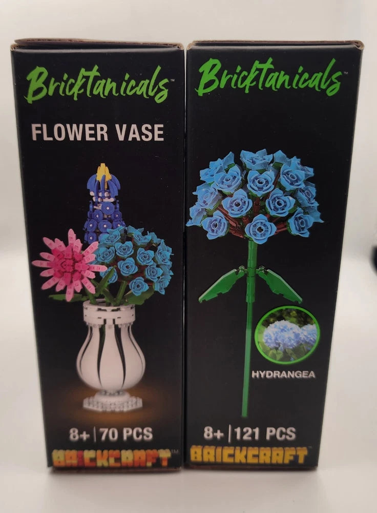 2 Bricktanicals Brickcraft The Flower Shop Flower Vase & Hydrangea New in Box Hydrangea