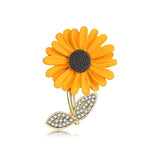 Sunflower Brooch Pin for Women, Daisy Flower Rhinestone Enamel Lapel Pin for Gir Sunflower