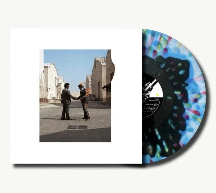 Vinyl LP with blue-and-black splatter design, with cover sleeve.