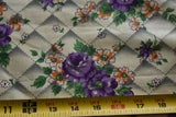 By 1/2 Yd, 36" Wide, Vintage 1940Õs-60Õs, Purple Floral on Tan Quilt Cotton A664 Flowering Plants