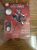 Block Bouquet BLACK PEONY Flower Building Block Set 66 Pcs, Limited Edition Peony