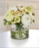Ranunculus Faux Silk Arrangement In Vase Ranunculus