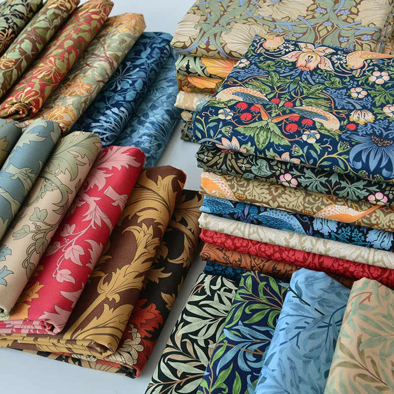 William Morris Strawberry Thief Paisley Printed 100%Cotton Fabric Sewing BTHY Flowering Plants