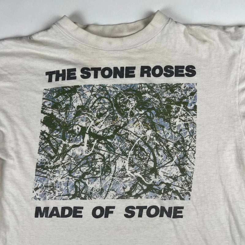 Light graphic T-shirt with The Stone Roses and 'MADE OF STONE' text