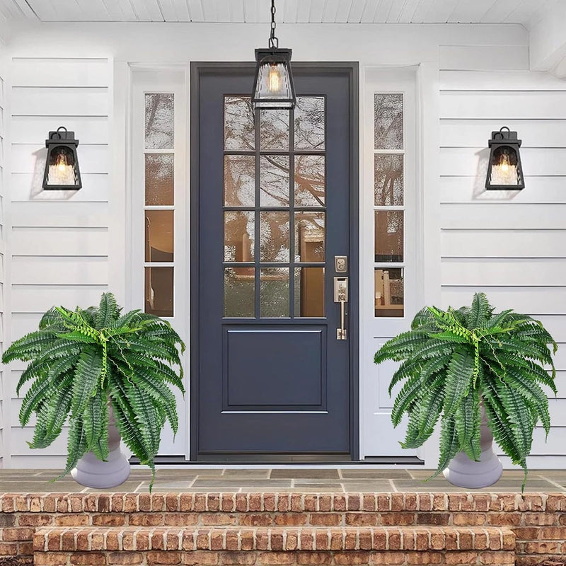 2 Pack 42" UV Resistant Faux Boston Ferns for Outdoor Planters & Decor Green Plant
