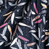 Asian Gold, Copper & Silver Etched Leaves  , Hoffman Cotton BTHY or BTY Flowering Plants