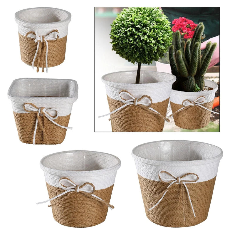 Woven Plant Basket Rustic Planter Basket for Indoor Outdoor Office Garden Garden Plants
