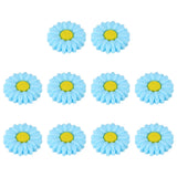 30mm Silicone Flower Beads, 10 Pcs Sunflower Bead, Blue Yellow Sunflower
